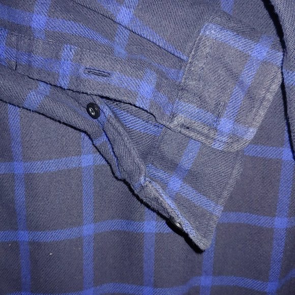 American Eagle Mens Size "Medium" Navy/light Blue Chequered Flannel Cotton 100% - Picture 5 of 5